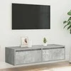 TV staliukas TV spintelė su LED apšvietimu, betono pilka, 100X35,5x25 cm