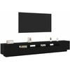 TV staliukas TV spintelių komplektas 3 pcs Juoda 260 x 35 x 40 cm