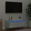 TV staliukas TV spintelė su LED apšvietimu, betono pilka, 75x35,5x25 cm