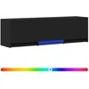 TV staliukas TV spintelė su LED Juodas 140 x 34 x 40 cm Dirbtinė mediena