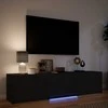TV staliukas TV spintelė su LED Juodas 165 x 34 x 40 cm Dirbtinė mediena