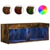 TV staliukas TV spintelė su LED lemputėmis, dūminio ąžuolo, 80x30x30cm