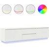 TV staliukas TV spintelė su LED lemputėmis, baltos spalvos, 193,5x41x50 cm