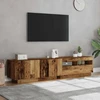 TV staliukas TV spintelė su LED lemputėmis, senovinė mediena, 180x35x40cm, inžinerinė mediena