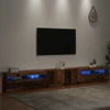TV staliukas TV spintelė su LED lemputėmis, senovinė mediena, 300x35x40cm, inžinerinė mediena