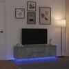 TV staliukas TV spintelė su LED lemputėmis, betono pilka, 160,5x41x50 cm