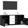 TV staliukas TV spintelė su LED lemputėmis, juodo ąžuolo spalvos, 120x30x50cm, inžinerinė mediena