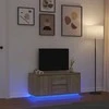 TV staliukas TV spintelė su LED lemputėmis, ąžuolo spalvos, 100x41x50 cm