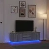 TV staliukas TV spintelė su LED lemputėmis, pilka ąžuolo, 160,5x41x50 cm