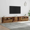 TV staliukas TV spintelė su LED lemputėmis, senovinė mediena, 260x35x40cm, inžinerinė mediena