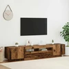 TV staliukas TV spintelė su LED lemputėmis, senovinė mediena, 200x35x40cm, inžinerinė mediena