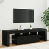 TV staliukas TV spintelė su LED lemputėmis, juodo ąžuolo spalvos, 140x36,5x40cm, inžinerinė mediena