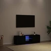 TV staliukas TV spintelė su LED lemputėmis, juodo ąžuolo spalvos, 120x30x36 cm, inžinerinė mediena