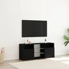 TV staliukas TV spintelė su LED lemputėmis, juodo ąžuolo spalvos, 120x30x50cm, inžinerinė mediena