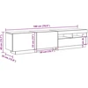 TV staliukas TV spintelė su LED lemputėmis, senovinė mediena, 180x35x40cm, inžinerinė mediena
