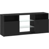 TV staliukas TV spintelė su LED lemputėmis, juodo ąžuolo spalvos, 120x30x50cm, inžinerinė mediena