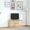 TV staliukas TV spintelė su LED lemputėmis, ąžuolo spalvos, 100x41x50 cm