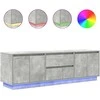 TV staliukas TV spintelė su LED lemputėmis, betono pilka, 160,5x41x50 cm