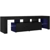 TV staliukas TV spintelė su LED lemputėmis, juodo ąžuolo spalvos, 140x36,5x40cm, inžinerinė mediena