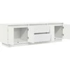 TV staliukas TV spintelė su LED lemputėmis, baltos spalvos, 160,5x41x50 cm