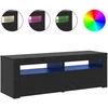 TV staliukas TV spintelė su LED lemputėmis, juodo ąžuolo spalvos, 120x35x40cm, inžinerinė mediena
