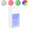 TV staliukas TV spintelė su LED lemputėmis, baltos spalvos, 40,5x30x90cm