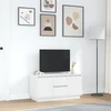 TV staliukas TV spintelė su LED lemputėmis, balta, 100x41x50 cm