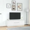 TV staliukas TV spintelė su LED lemputėmis, baltos spalvos, 160,5x41x50 cm