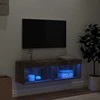 TV staliukas TV spintelė su LED lemputėmis, dūminio ąžuolo, 100x30x30cm