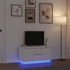 TV staliukas TV spintelė su LED lemputėmis, balta, 100x41x50 cm