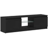 TV staliukas TV spintelė su LED lemputėmis, juodo ąžuolo spalvos, 120x30x36 cm, inžinerinė mediena
