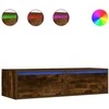 TV staliukas TV spintelė su LED lemputėmis, dūminio ąžuolo, 100X35,5x25 cm