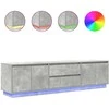 TV staliukas TV spintelė su LED lemputėmis, betono pilka, 193,5x41x50 cm