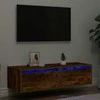 TV staliukas TV spintelė su LED lemputėmis, dūminio ąžuolo, 100X35,5x25 cm