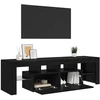 TV staliukas TV spintelė su LED lemputėmis, juodo ąžuolo spalvos, 140x36,5x40cm, inžinerinė mediena