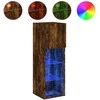 TV staliukas TV spintelė su LED lemputėmis, dūminio ąžuolo, 30,5x30x90cm