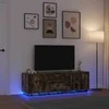 TV staliukas TV spintelė su LED lemputėmis, dūminio ąžuolo, 160,5x41x50 cm