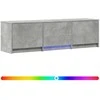 TV staliukas TV spintelė su LED su LED Betono Pilka 140 x 34 x 40 cm