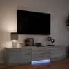 TV staliukas TV spintelė su LED su LED Pilka Sonoma 165 x 34 x 40 cm