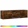 TV staliukas TV spintelė su LED su LED Rūkytas Ąžuolas 140 x 34 x 40 cm