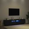 TV staliukas TV spintelių komplektas 2 pcs Juoda 180 x 35 x 40 cm