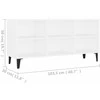 TV staliukas TV spintelė su metalinėmis kojelėmis, balta, 103,5x30x50cm