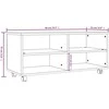 TV staliukas TV spintelė su ratukais, pilka ąžuolo, 90x35x35cm, mediena