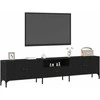 TV staliukas Televizoriaus spintelė su stalčių juoda ąžuolo 200 x 25 x 44 cm