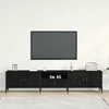 TV staliukas Televizoriaus spintelė su stalčių juoda ąžuolo 200 x 25 x 44 cm