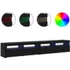 TV staliukas Televizoriaus spintelė 2 pcs Juodas ąžuolas 240 x 35 x 40 cm