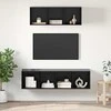 TV staliukas TV spintelių komplektas 2 pcs Juodas ąžuolas Apdirbta mediena