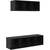 TV staliukas TV spintelių komplektas 2 pcs Juodas ąžuolas Apdirbta mediena