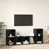 TV staliukas TV spintelių komplektas 3 pcs Juoda Apdirbta mediena