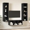 TV staliukas TV spintelių komplektas 3 pcs Juodas ąžuolas Apdirbta mediena